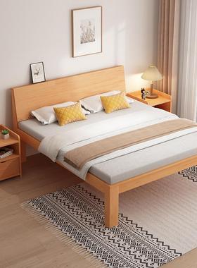 实木床现代简约双人床卧51.主米床1018.2米床实木床架欧全式床美