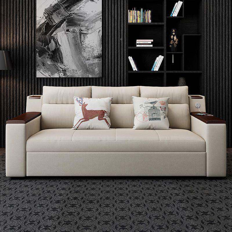 2奶油风小户型VRV客厅沙发床折叠两用沙052新款可以当床双人伸缩