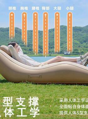 自动充气沙户发电动户外发懒人充气沙发可气躺充SGX沙气躺椅空沙