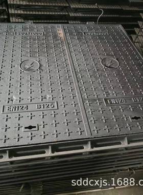 圆方形墨铸铁井盖盖700700重型窨井盖D400电力井轻型铸球铁井盖