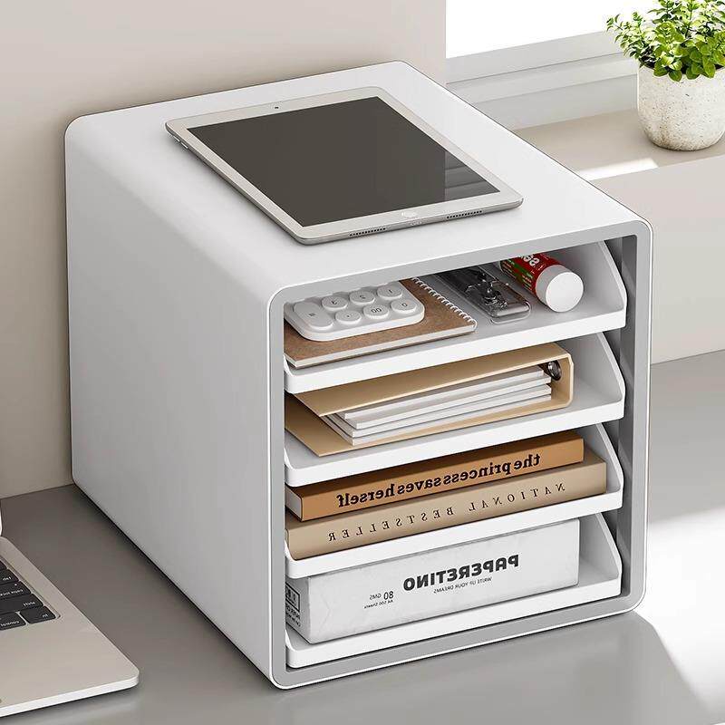 桌办公室面收纳品柜简约透明可视抽屉收盒纳塑料收物1纳文具储物