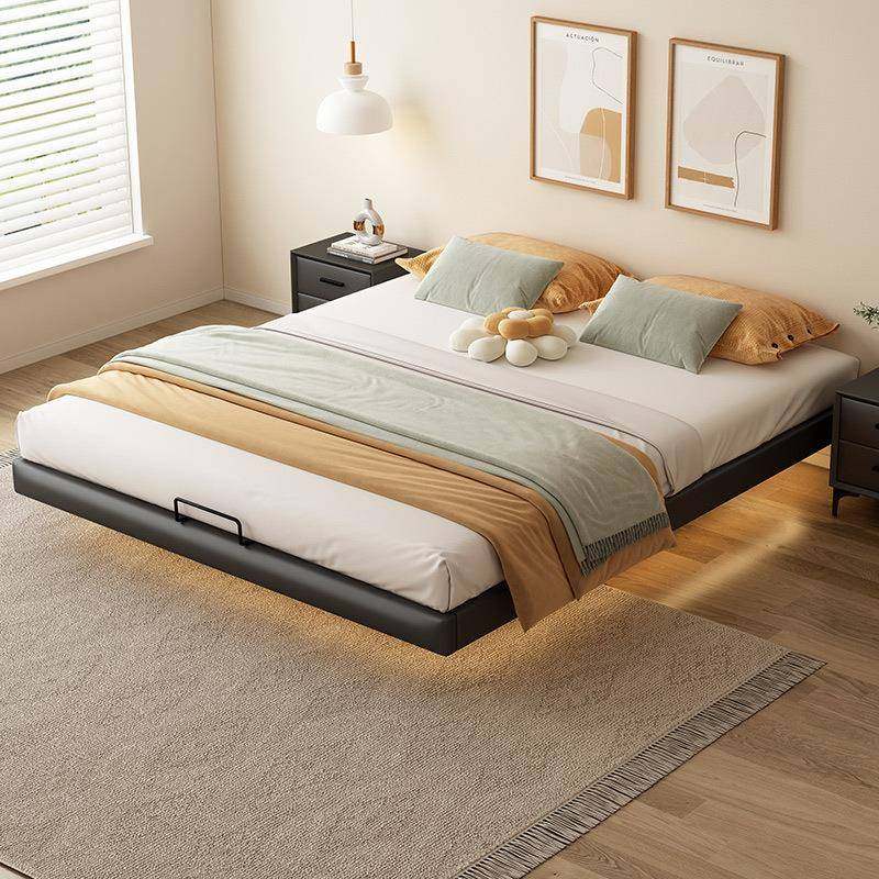 铁艺床双加人床家用不TYC1/24锈钢悬铁架床现空代简约粗厚钢架床