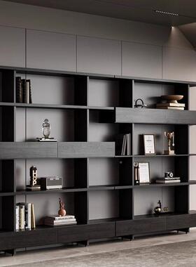 现代觉铁艺实木书架文件柜办靠墙落地置物视架多陈层QME列公展示