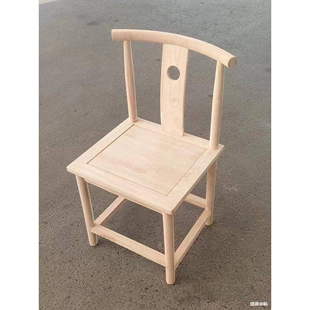 白胚散装家用橡胶木半圈椅餐椅休闲喝茶靠背椅子围椅其他不锈钢