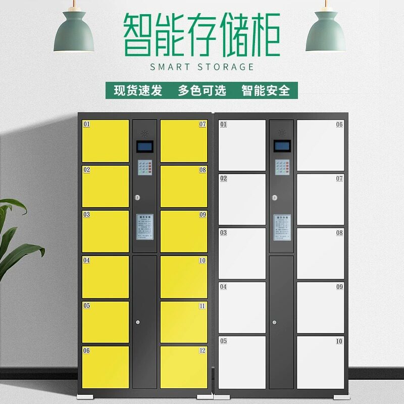 超市电子存包柜人脸识别指纹寄存柜商场健身房游乐场条码储物柜