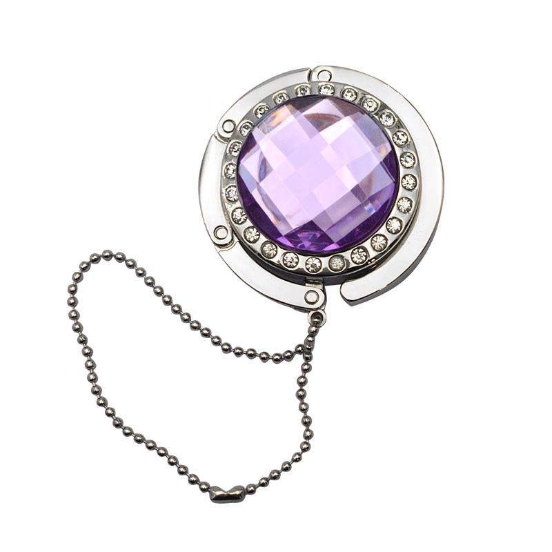 创意带钻水晶挂包钩折叠金属挂钩圆形新款挂包器精美礼品10个