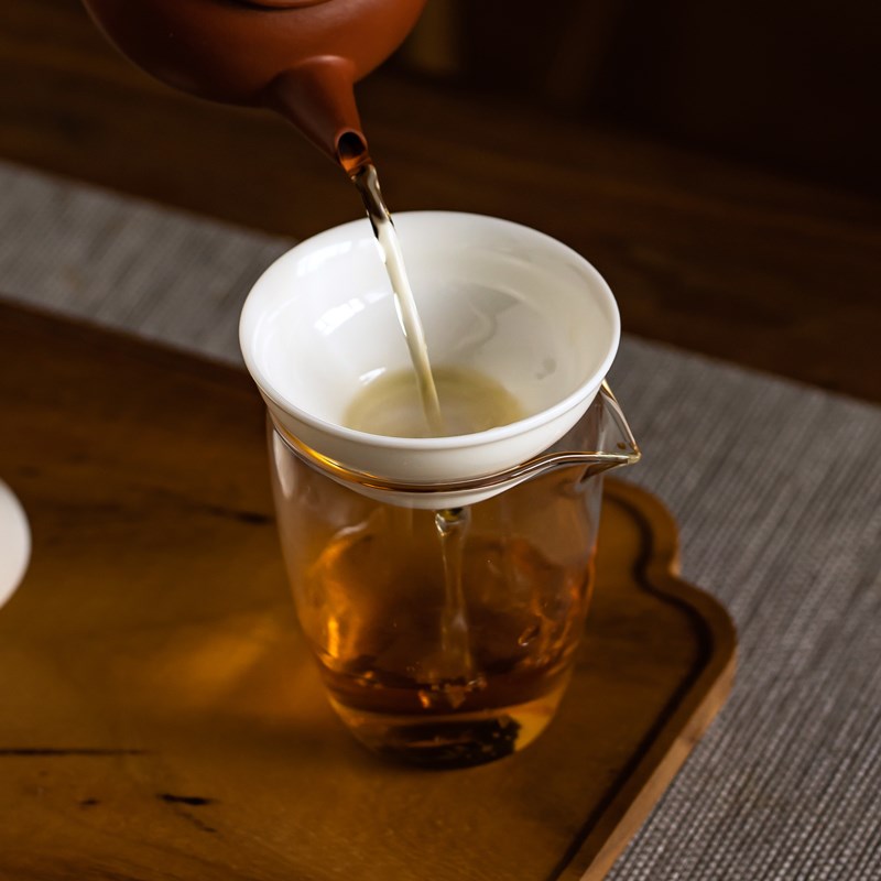 尚器陶瓷茶漏器全瓷一体茶漏网茶漏过滤器创意可爱白瓷茶漏斗杯架