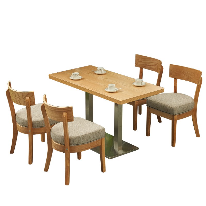 餐饮面馆餐厅汉堡小吃蛋糕粉店桌椅饭店实木软包桌子简约