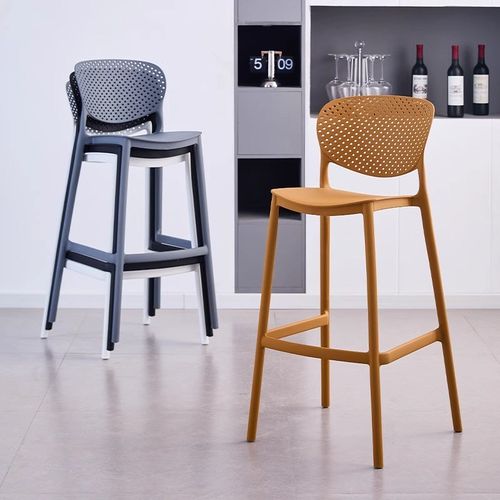 塑料吧台椅家用现代简约高脚凳靠背酒吧椅收银台椅子高椅久坐不累