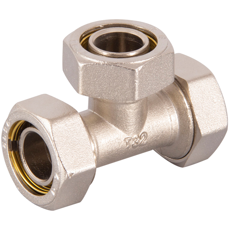 32铝塑管接头 铜电镀1.2寸地暖管塑料管水泵三通弯头直接暖气配件