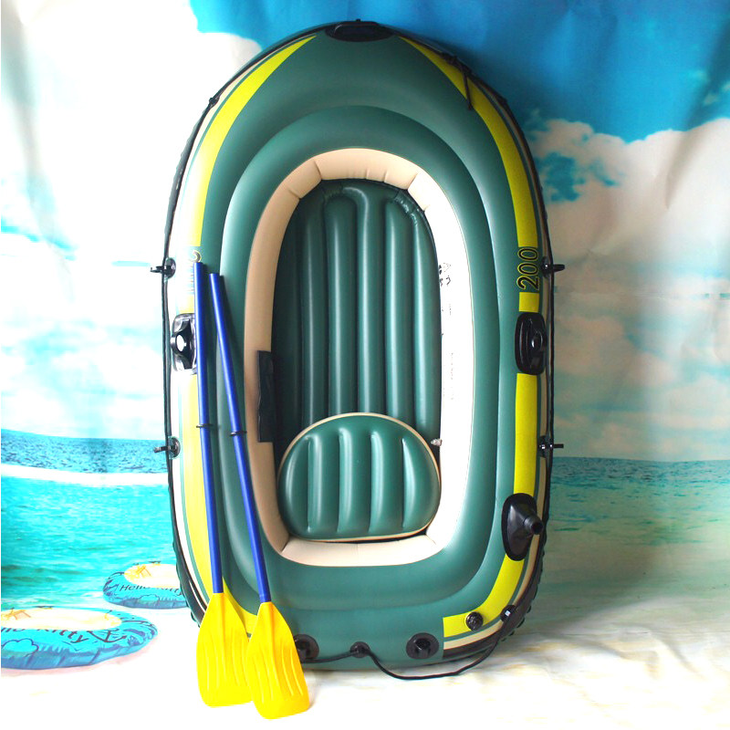 加厚单人双人充气船塑料艇皮划艇气垫船钓鱼船划桨冲浪漂流沙滩