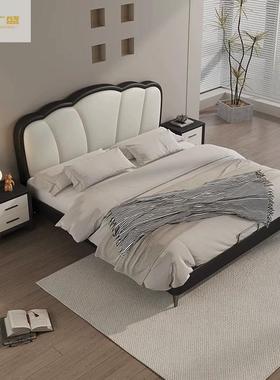 2025轻奢美木床11.5白色现代简约.8双BPR实人主式卧欧式软包皮床