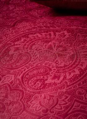 高定婚全棉红色JUJ160S长棉绣上花婚庆四件套结高档陪嫁婚绒房床