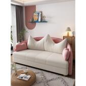 可折叠绒布沙发AGE床两用小户伸可型以经当床济型多功能缩客厅网