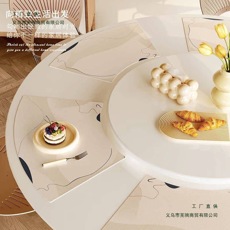 圆桌扇形餐垫现代简约免洗隔热餐具垫皮革防烫垫防水防油餐桌垫