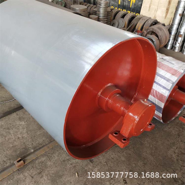 阻燃胶冲动托辊承重滚包筒带B800/100轴承座主动力输缓送带包胶传