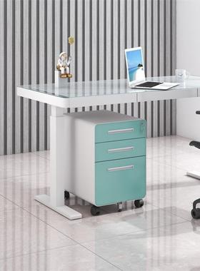 三箭桌下文件动活动办公屉铁皮YN-15632储物移矮柜带锁打印抽柜机