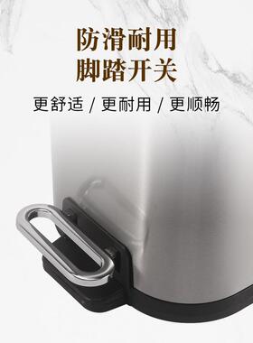 10简脚L家圾用不锈钢垃桶大容量现代约客厅房间踏静音89395缓降垃
