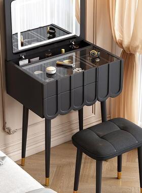 室法式奶风梳妆台卧现油代简约小型40m迷你EHMc60公分轻奢翻盖化