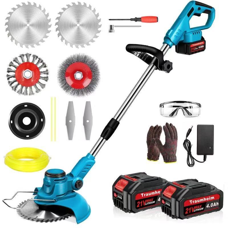 无刷双折手持式电动折叠割草机长度可调用于21V的家庭园艺割草机