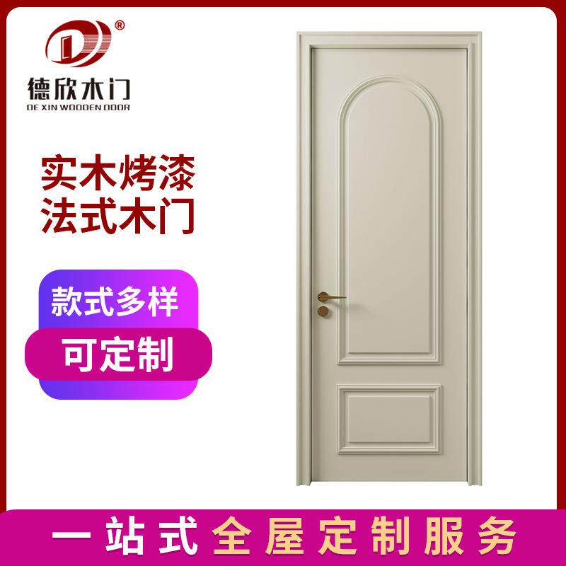原木门厂家 现代白色简约群租房公寓门 酒店卧室自用装修隔音门