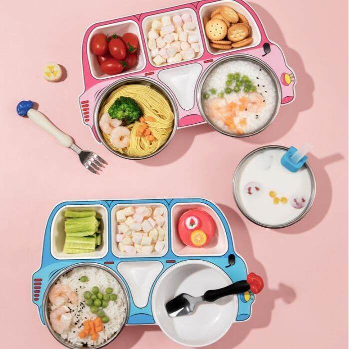 儿童汽车分格 餐盘 不锈钢女宝宝吃饭盘男孩专用餐具饭碗套装,电子元器件市场,其它元器件,淘宝优惠券,粉丝福利购,淘宝优惠卷
