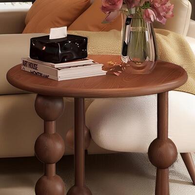 A6T法式古圆BWV实木小茶几客厅用边几美式复中古家风阳台置物形小