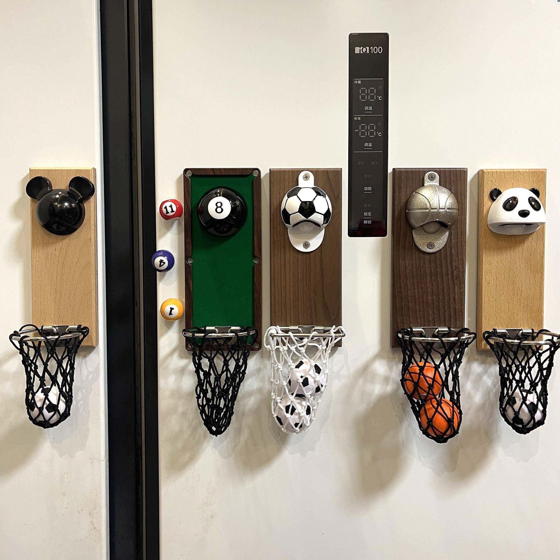 开瓶器磁瓶吸冰箱器贴创意台球开瓶足球开器兴弘篮球投篮启瓶瓶起