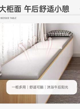 QBJ现代落地飘窗柜台储物柜书柜收纳台矮柜阳柜家用置物柜阳储物