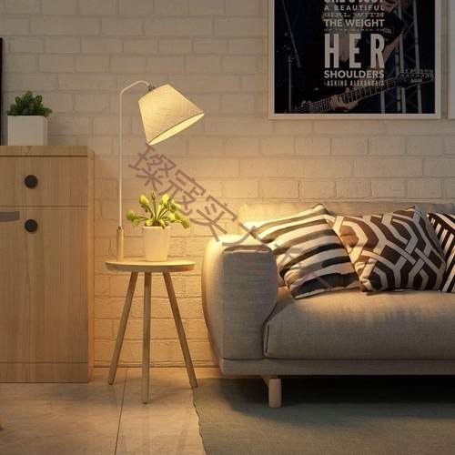 205新款2实木沙落地头灯客厅发旁AJH边茶几简约卧室床柜置物一体