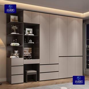 品轻奢ENF级.实大木厚欧松板WOO新奶油灰加背板衣柜家用卧室耐用