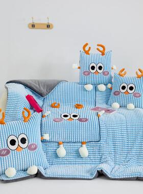 抱被子两用车载室二合一可折枕叠靠办265266枕靠垫公一体化抱枕