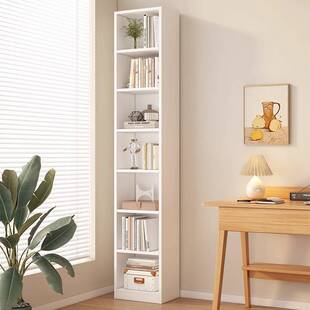 家用钢制书架落地多层夹缝转角书柜儿童卧室客厅书房铁艺置物架子