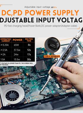 fnirsi智能电铁HS01便携烙式焊修台5PD6W内热式数688显恒温维焊接