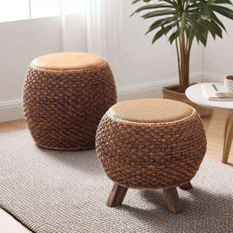 藤编草矮榻凳阳台坐凳板凳沙发复古茶几坐墩凳子凳圆编凳榻米坐57,五金/工具,其它工具,淘宝优惠券,粉丝福利购,淘宝优惠卷