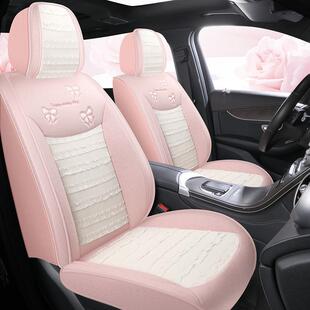 205年新款 用卡2蝴通女透气布艺通通用座 蕾丝蝶结汽车GYM座垫四季