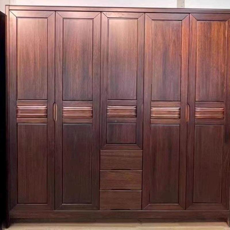 中式全实木衣北柜美胡桃木简约四门五门衣对开门质橱木收纳储TYC
