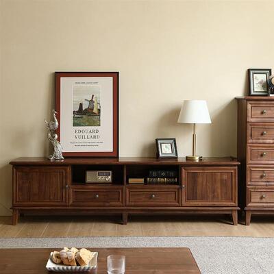 北美黑胡桃木柜全实收木电视边厅柜原木现储FMC代简约中古客厅纳