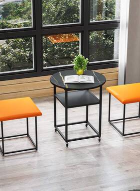 魔方茶几现简约多意功泡茶台客厅代家用能创实用轻奢圆形岩t63515