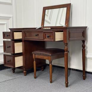 小梳化方凳妆台卧室AXQ可伸叠缩翻盖折梳妆桌化妆台多功能书桌妆