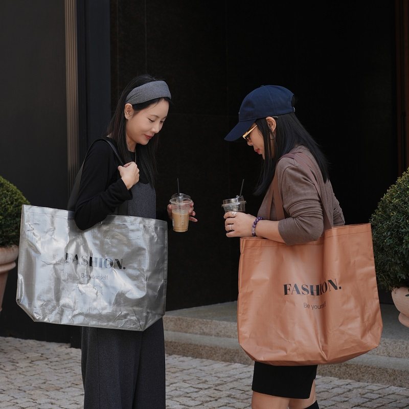 高档服装店购物手提袋网红潮时尚女装大容量礼品编织袋定制logo