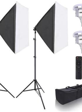 摄影器材5070柔光箱直播补光套装摄影棚配遥控LED三色调温蘑菇灯