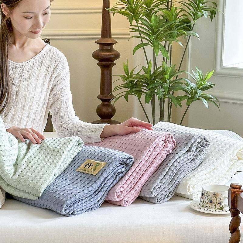 夏季竹纤维毛巾被薄款纯色竹棉双层纱布凉感夏凉被沙发用小毯子++,床上用品,化纤被,淘宝优惠券,粉丝福利购,淘宝优惠卷