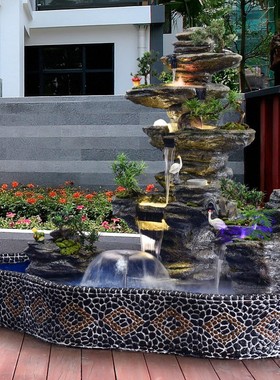 优选流水喷泉酒店k室内客厅阳台花园庭院鱼池别墅造景景观摆件家,