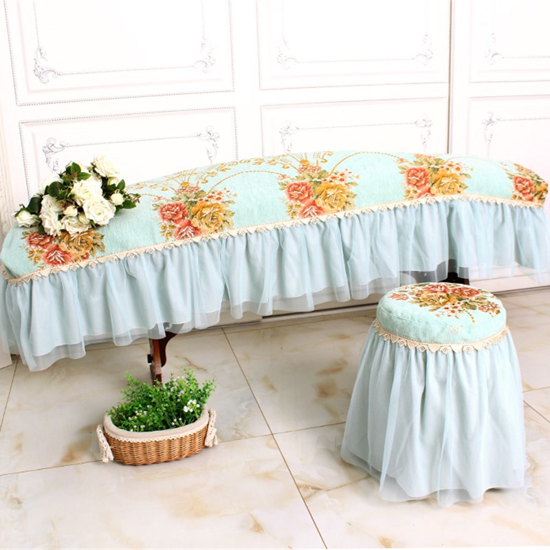 新款复古欧式绿花雪尼尔蕾丝边古筝罩防尘罩古筝琴罩古筝盖布琴