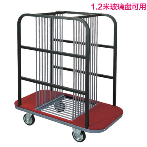 玻璃转盘车酒店台面存放运输车酒店手推车玻璃送工具车酒店运送车