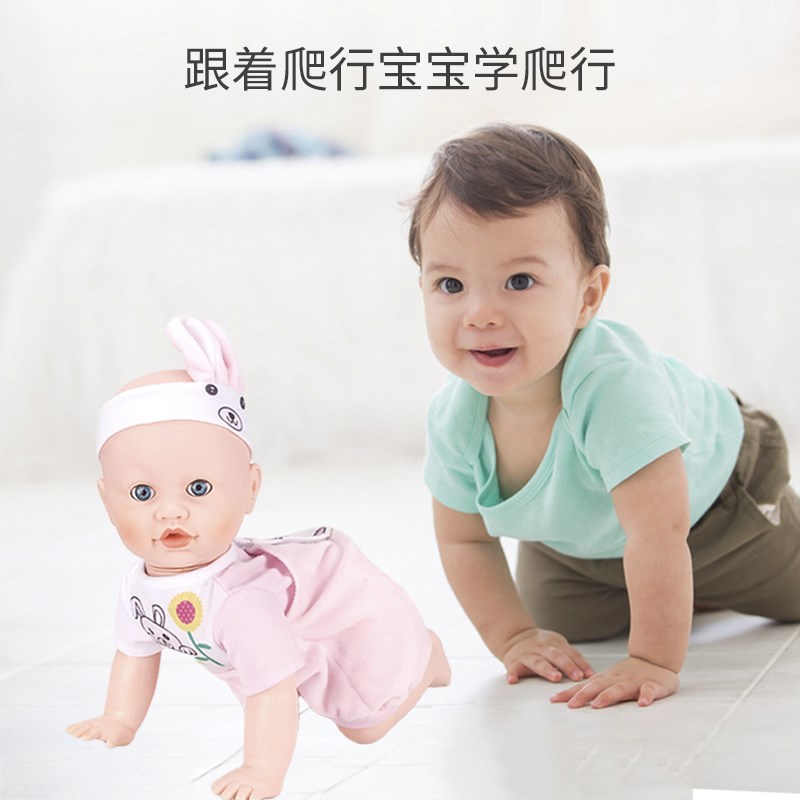 takmay娃娃玩具女孩洋娃娃会说话的娃娃换装软胶会爬行的仿真娃娃