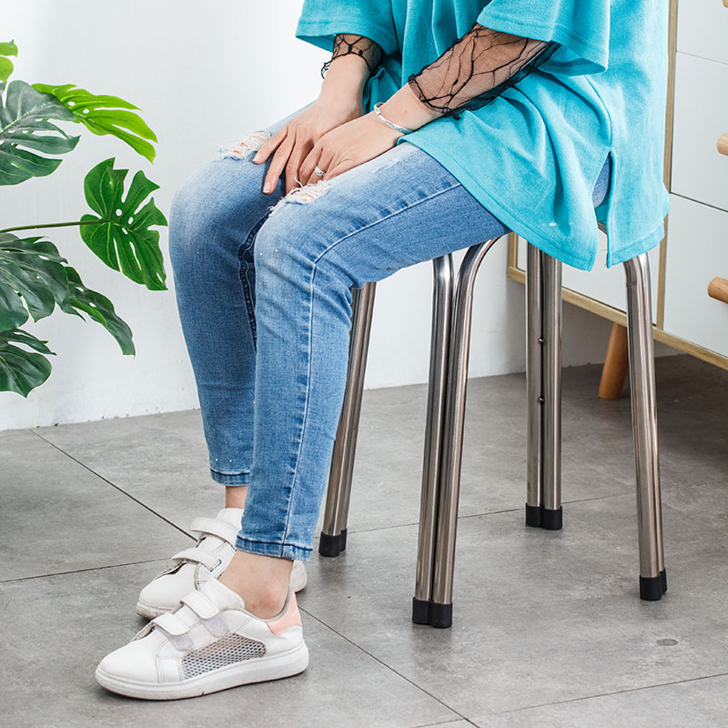 不锈钢圆凳加厚加固家用餐凳餐椅实验凳车间工厂金属