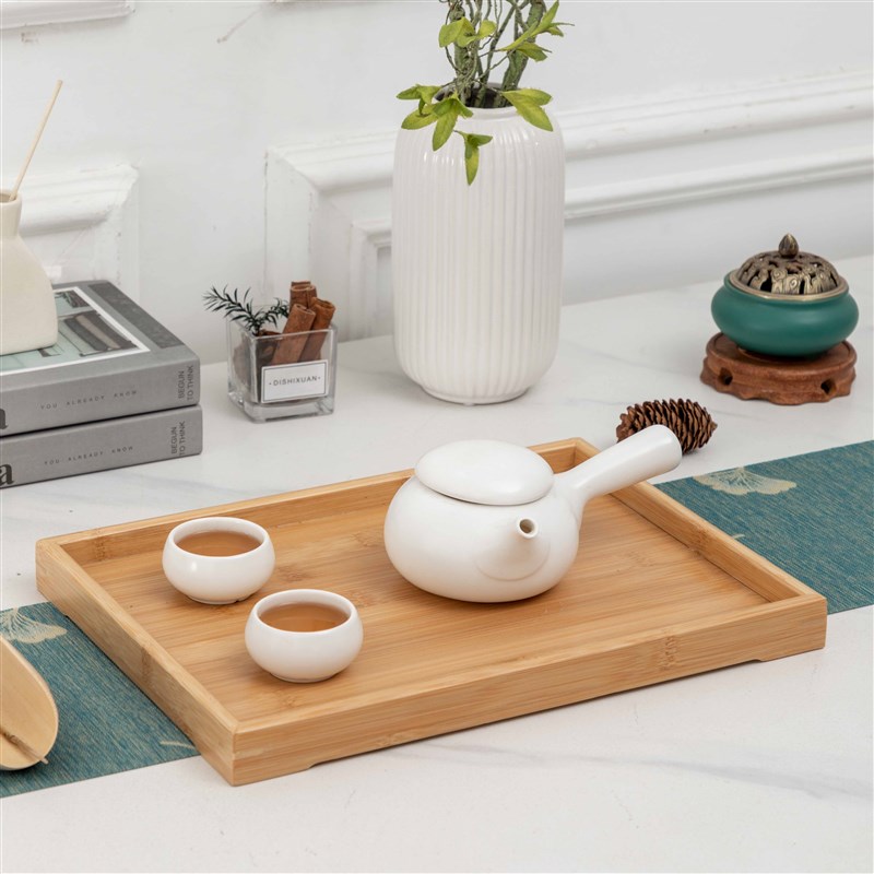 竹盘楠竹圆口托盘茶盘竹托小盘子果盘茶水盘酒店家居办公茶道配件