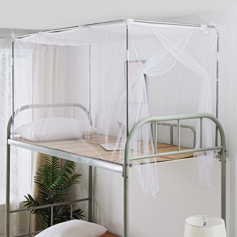 学生宿舍单人床0.9米上铺侧开门加密1.2m寝室下铺新款带支架蚊帐
